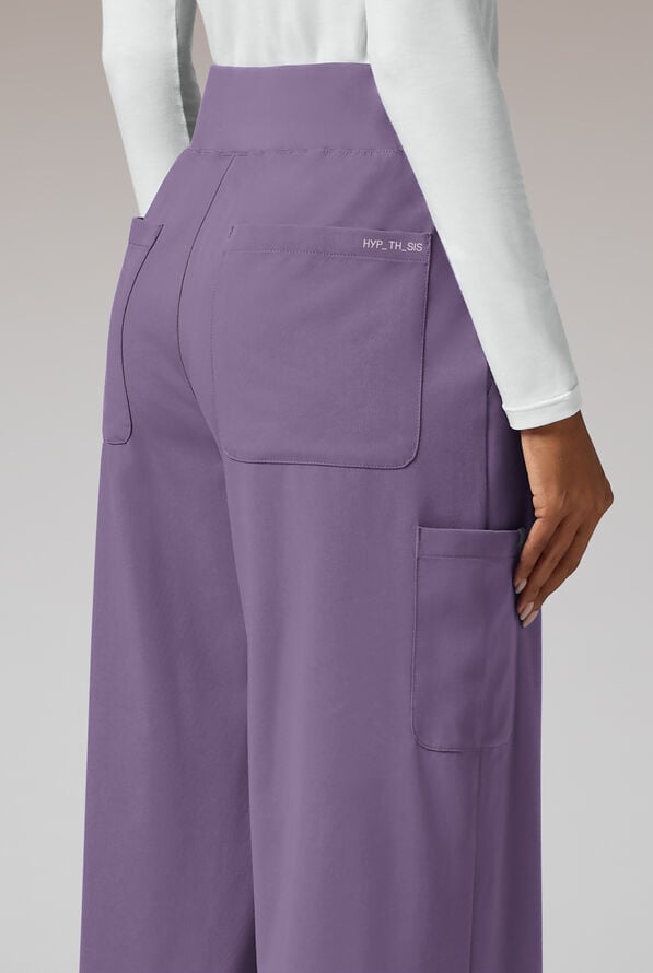 Pantal&oacute;n m&eacute;dico Hypothesis Y-Band estilo yoga con piernas anchas y 6 bolsillos para mujer - Purple Dusk - 5