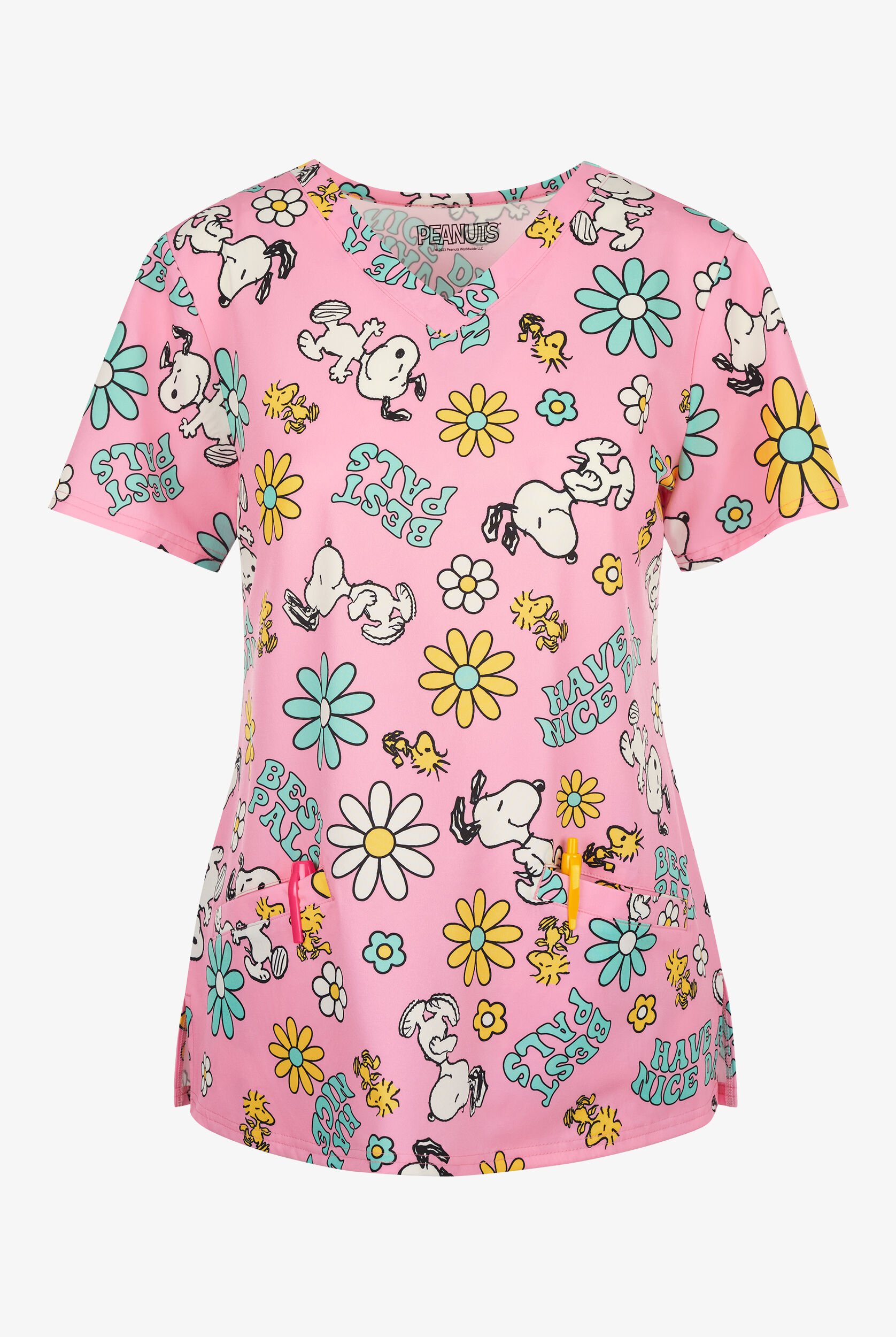 Peanuts Snoopy by Funscrubs Women's 2-Pocket STRETCH V-Neck Print