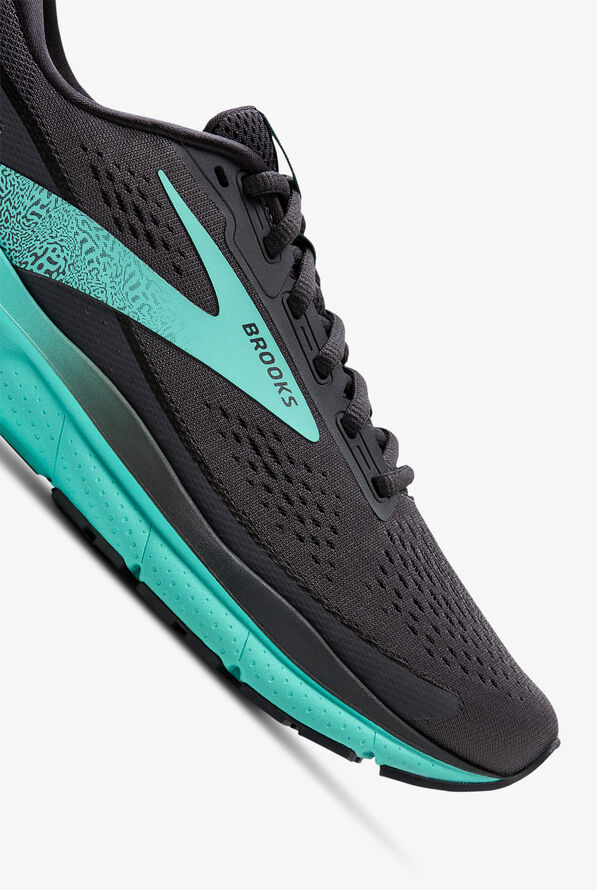 Brooks Women's Trace 3 Ebony/Cockatoo Athletic Lace Up Nursing Shoes - null - 3