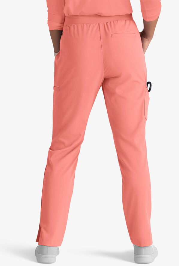 Grey's Anatomy by Barco Spandex STRETCH Serena Women's 7-Pocket Cargo Scrub Pants - Bright Papaya - 3