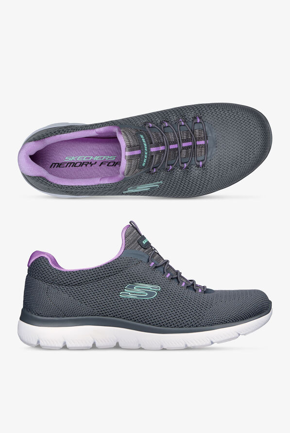 Skechers Sport Women's Summits Cool Classic Athletic Slip-On Nursing Shoes - Charcoal - 1