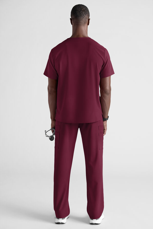 Easy STRETCH Men's Scrub Set - Wine - 3