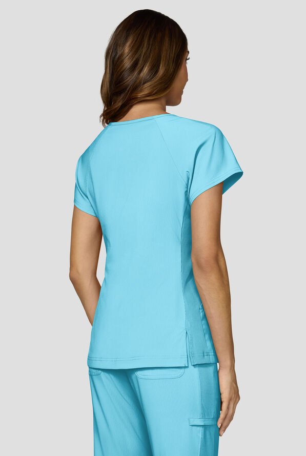 koi Lite&trade; Lilias Women's 2-Pocket Sweetheart Notch Neck Scrub Top - Sky - 4