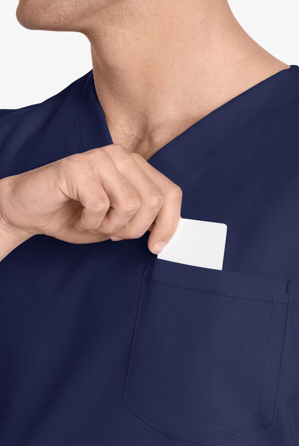 Blusa m&eacute;dica unisex Cherokee Workwear Originals Ultra con cuello en V y 1 bolsillo - Navy - 3