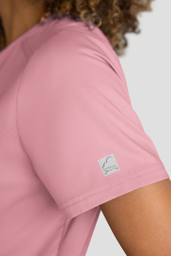 Butter-Soft STRETCH FLXTEK+ Women's 3-Pocket Crew Neck Scrub Top - Cosmo Pink - 7