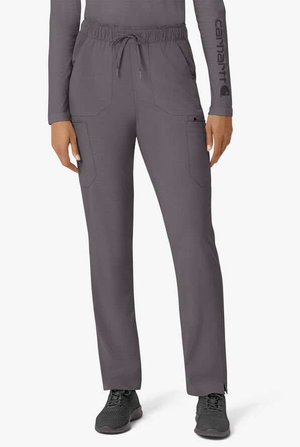 Carhartt Cross-Flex Force Women's 6-Pocket STRETCH Convertible Drawstring Cargo Scrub Pants - Pewter - 1