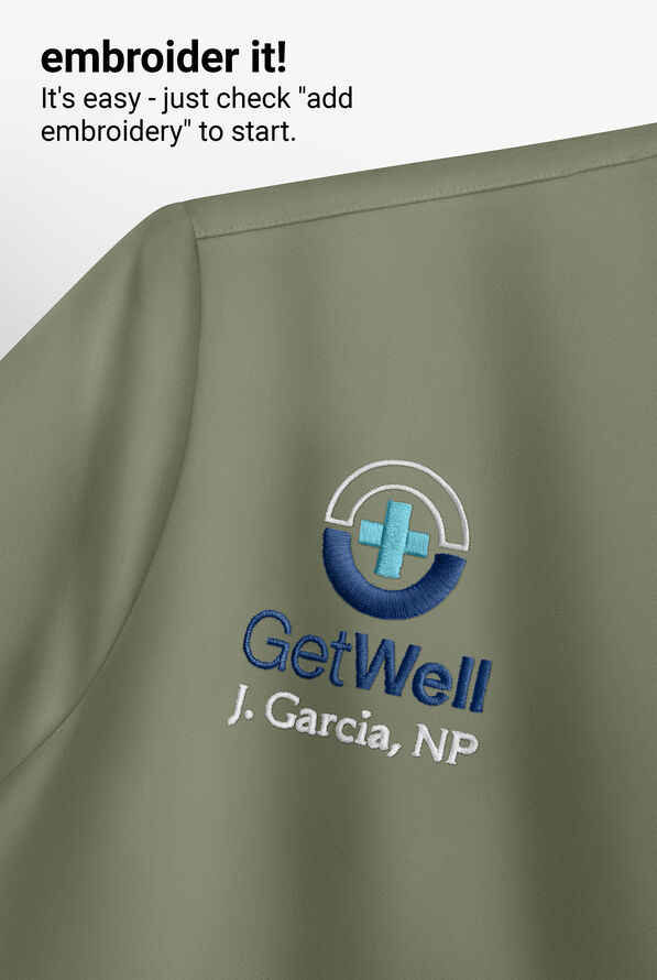 Easy STRETCH Zadie Women's 4-Pocket Raglan Scrub Jacket - Olive Leaf - 4