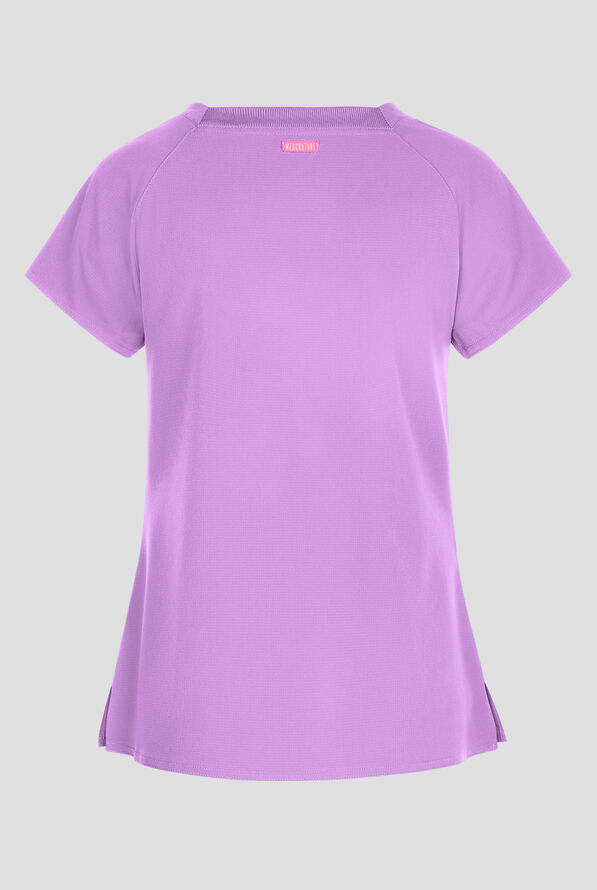 Blusa médica Med Couture Amp STRETCH con cuello cuadrado y 3 bolsillos para mujer - Digital Lavendar - 2