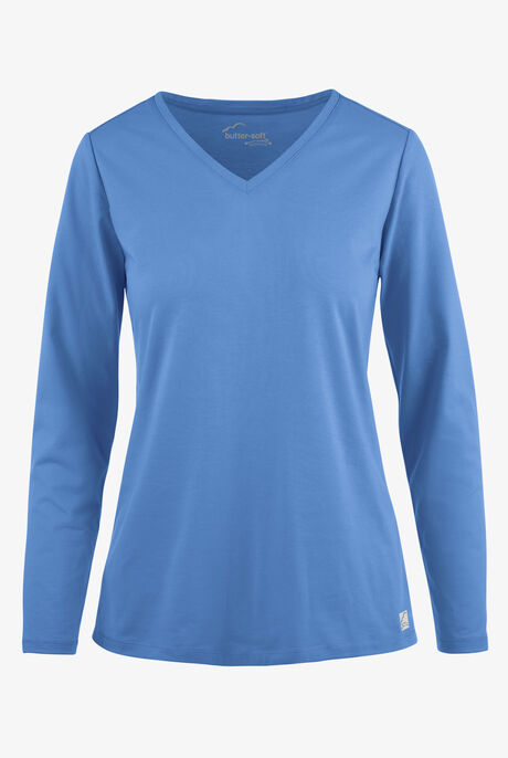Butter-Soft STRETCH Women’s Cotton-Rich V-Neck Knit Underscrub