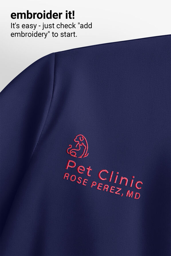 Zavate Ava Therese Cheetah Jacquard Piper Women's 2-Pocket STRETCH Dolman Sleeve Scrub Top - Navy - 4