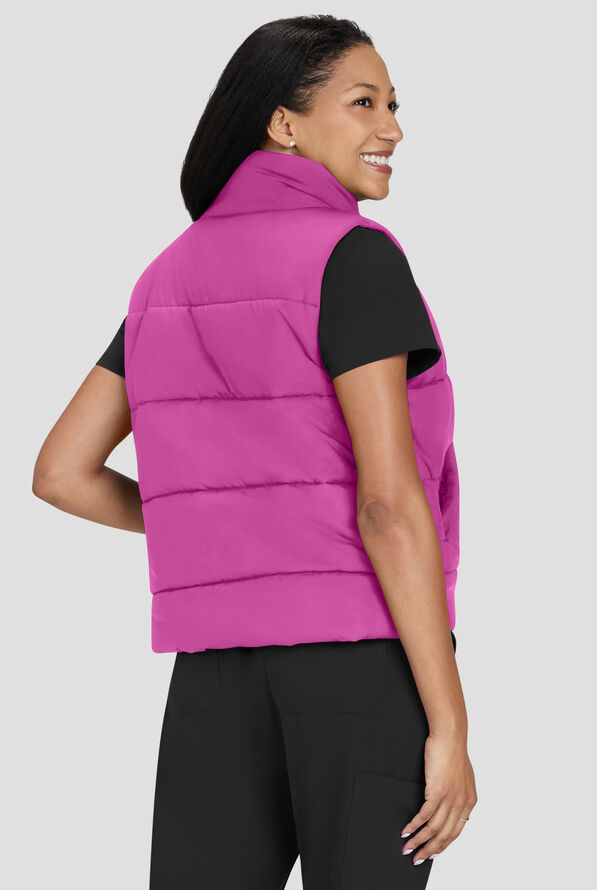 Chaleco médico acolchado koi Essentials Nula con cremallera y 2 bolsillos para mujer - Hibiscus - 3