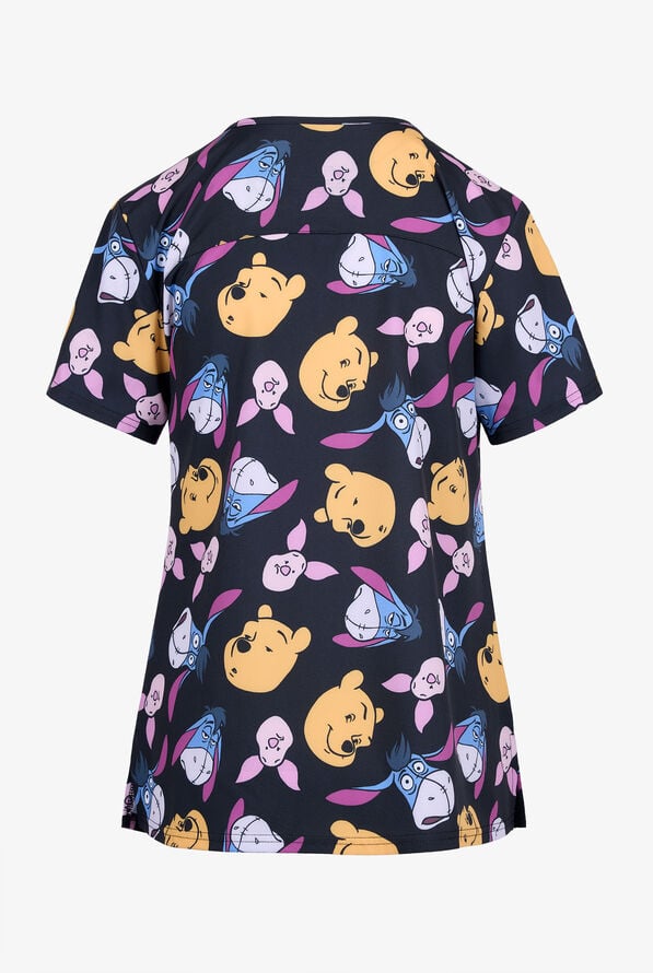 Winnie The Pooh by Funscrubs Women's 2-Pocket STRETCH V-Neck Print Scrub Top - null - 2