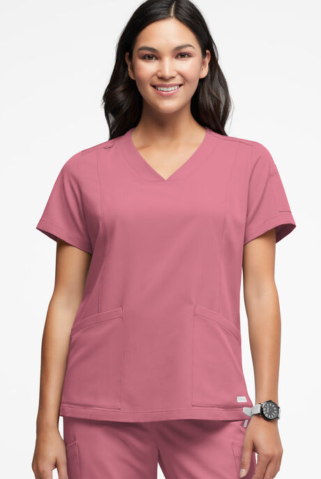 Blusa médica ReSurge Ruby con cuello en V y 5 bolsillos para mujer