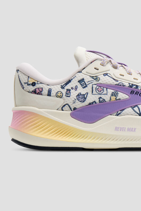 Brooks Women's Revel Max Whisper/Orchid/Lavender Athletic Lace Up Shoes - null - 4