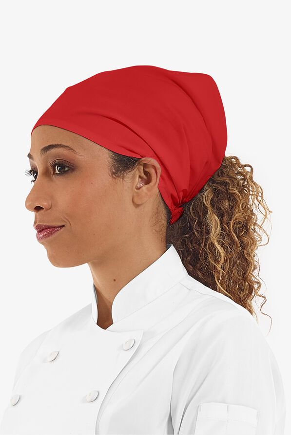 LIGHTWEIGHT Unisex Elastic Band Chef Bandana - Red - 2