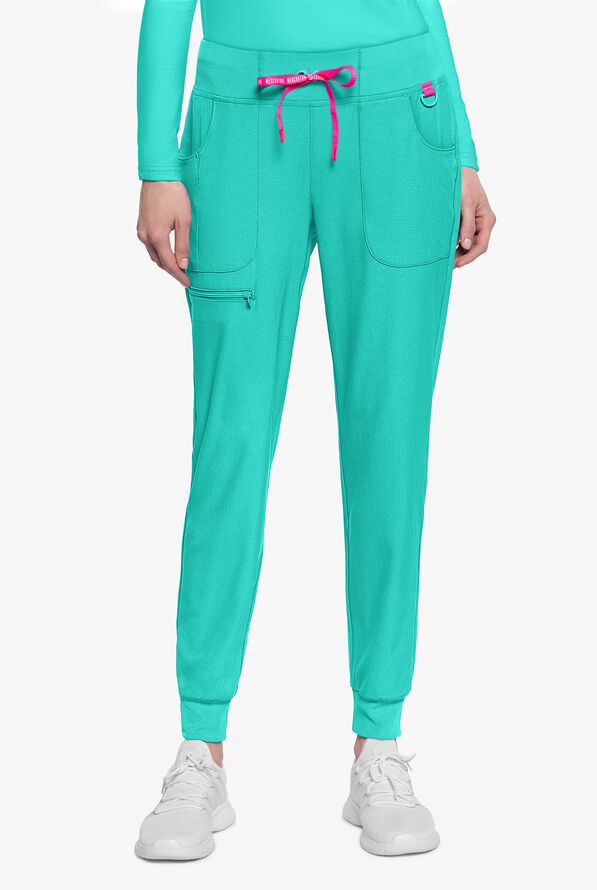 Med Couture Amp Women's 6-Pocket STRETCH Jogger Scrub Pant - Teal Tonic - 1