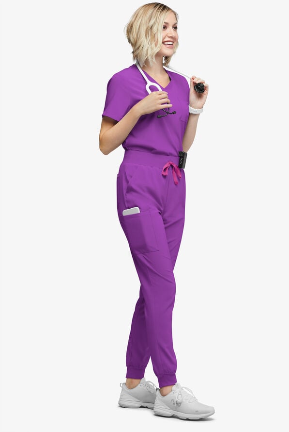 Pantal&oacute;n m&eacute;dico Easy STRETCH Olivia estilo jogger con 7 bolsillos para mujer - Fresh Purple - 5