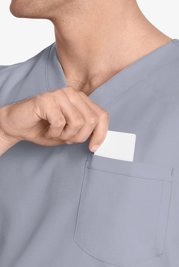 Blusa m&eacute;dica unisex Cherokee Workwear Originals Ultra con cuello en V y 1 bolsillo - Grey - 3