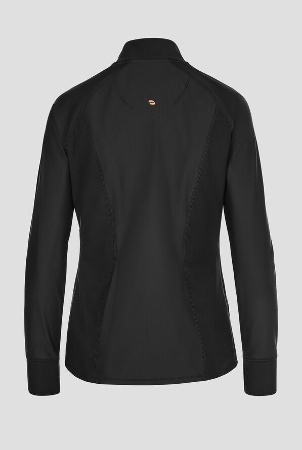 Infinity GNR8 Kinetic Knit Women's 2-Pocket STRETCH Warm-Up Scrub Jacket - Black - 2