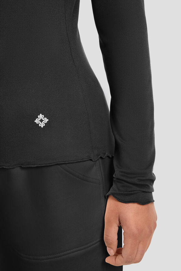 Med Couture Layers Women's STRETCH Merrow Edge Mock Neck Knit Underscrub - Black - 5