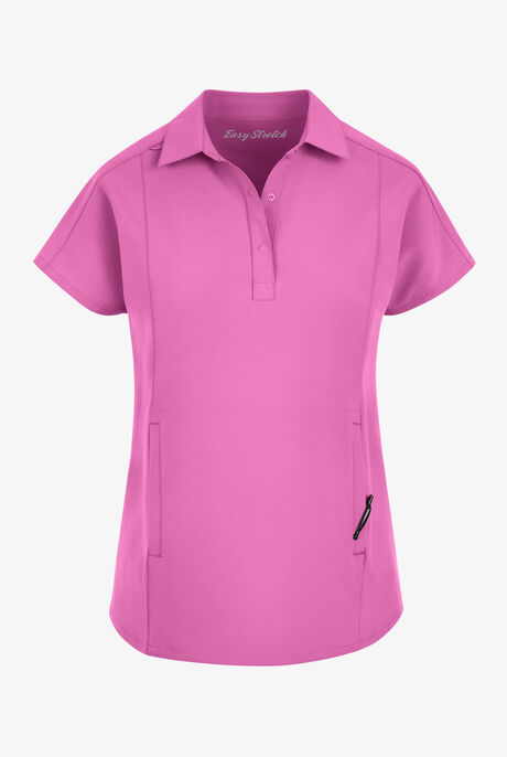 Easy STRETCH LEA Women's 3-Pocket Polo Collar Scrub Top