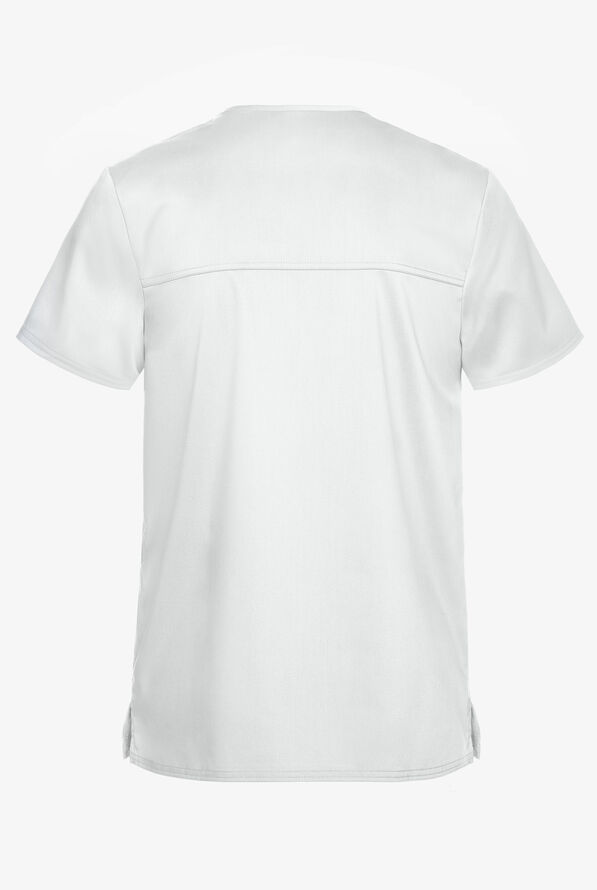 Cherokee Workwear Revolution Men's 3-Pocket STRETCH V-Neck Scrub Top - White - 4