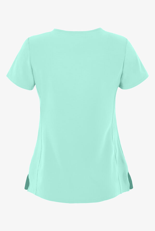 heartsoul Break On Through Women's 3-Pocket Pitter-Pat V-Neck Scrub Top - Tranquil Sea - 2