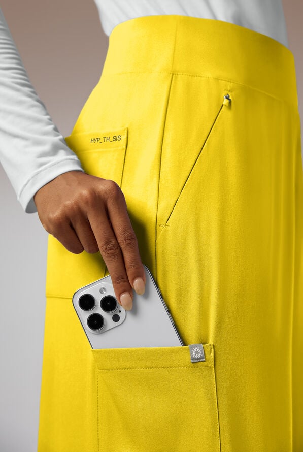 Hypothesis Y-Band Women's 6-Pocket Yoga-Style Knit Waist Wide Leg Scrub Pant - Chroma - 6