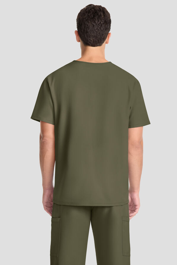 Cherokee Workwear Originals Ultra Men's 3-Pocket V-Neck Scrub Top - Olive - 3