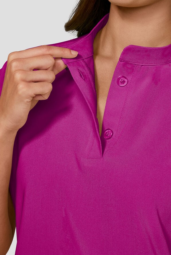 koi Next Gen Superhuman Women's 2-Pocket STRETCH Dolman Sleeve Scrub Top - Azalea Pink - 3