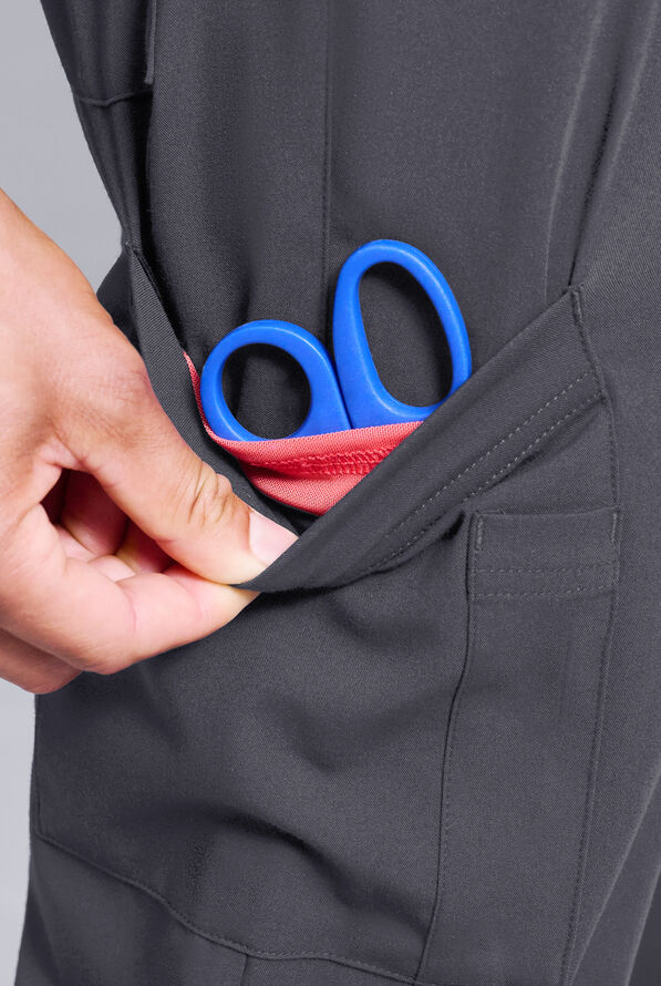 Pantal&oacute;n m&eacute;dico Hypothesis S-R Shift Ready estilo cargo con piernas rectas y 8 bolsillos para hombre - Pewter - 4