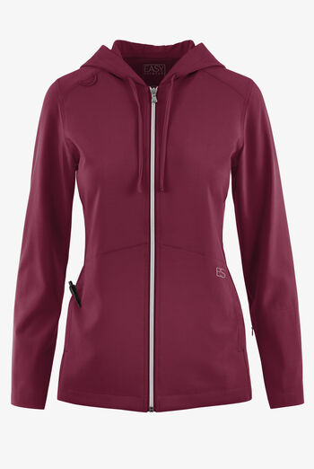 Easy STRETCH Selena Women's 5-Pocket Long Sleeve Zip-Front Scrub Hoodie