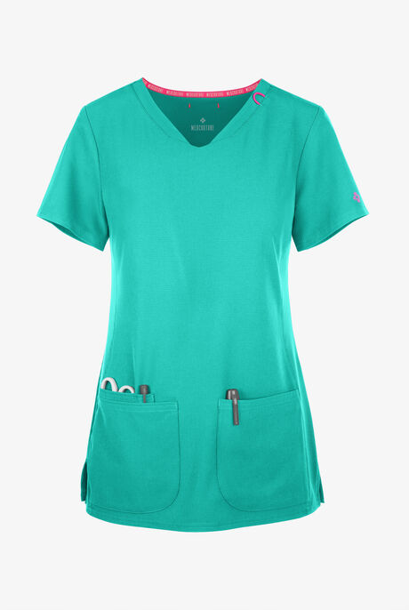 Med Couture Amp Women's 3-Pocket STRETCH V-Neck Scrub Top