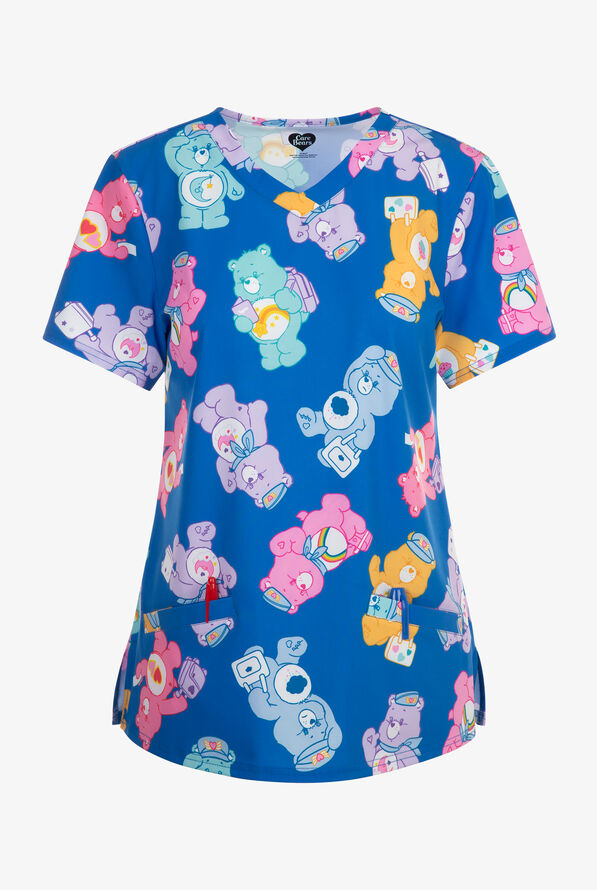 Care Bears Fun by Funscrubs Women's 2-Pocket STRETCH V-Neck Print Scrub Top - null - 1