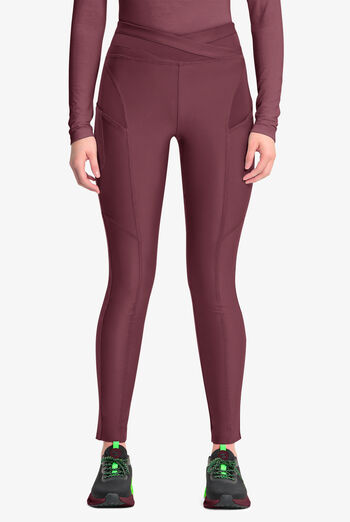 Infinity GNR8 Kinetic Knit Women's 3-Pocket STRETCH High Waisted Mesh Overlay Legging Scrub Pants