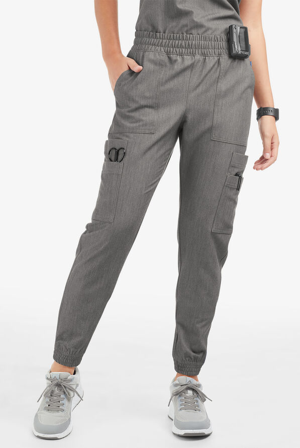 Movement by Butter-Soft Cephei Women's 11-Pocket Jogger Scrub Pants - Graphite Heather - 1