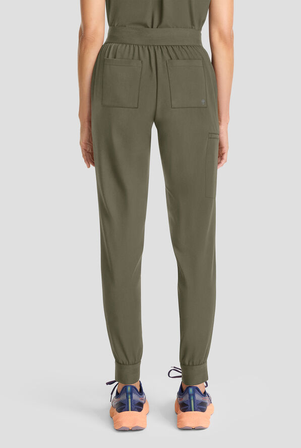 Healing Hands Quest Women's 5-Pocket STRETCH Drawstring Jogger Scrub Pant - Olive - 4