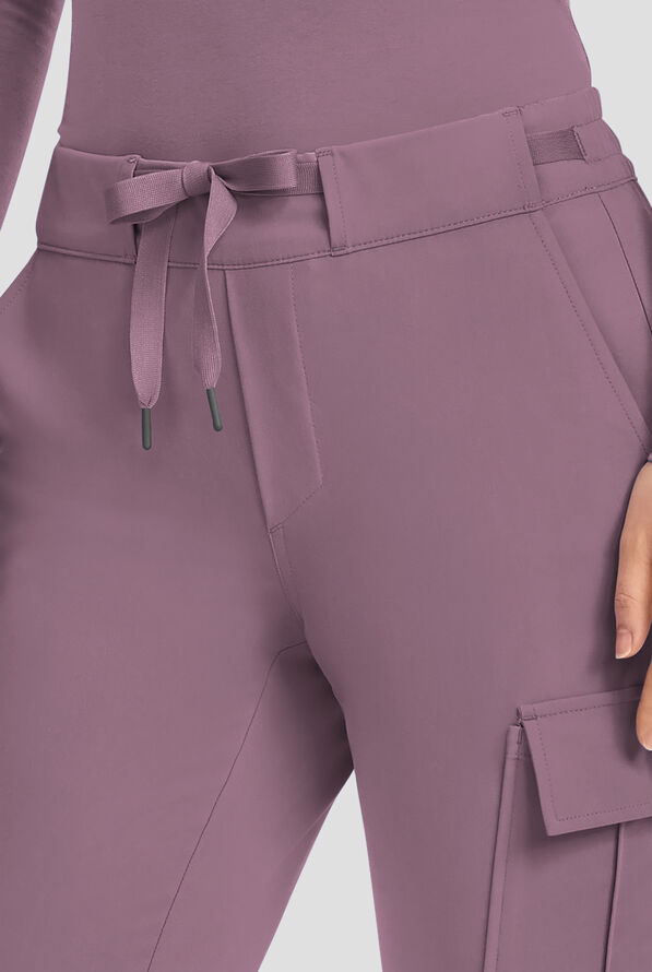 Healing Hands Quest Blair Women's 6-Pocket STRETCH Flare Leg Drawstring Cargo Scrub Pants - Elderberry - 3