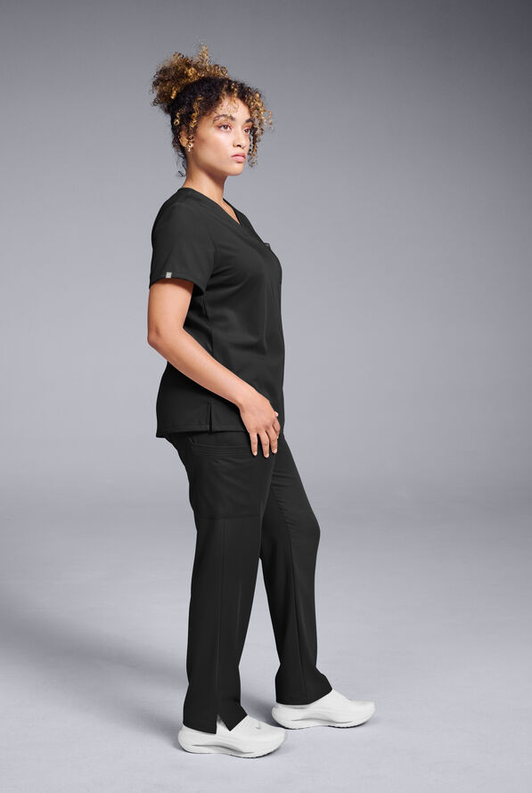 Blusa médica Hypothesis Base con cuello en V para mujer - Jet Black - 2