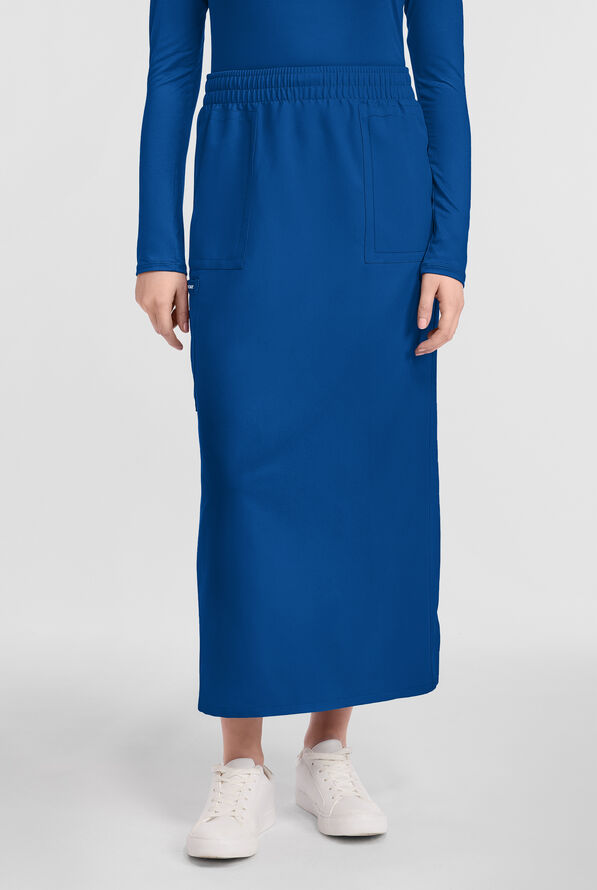 Cherokee Workwear Originals Ultra Women's 3-Pocket Pull-On Maxi Scrub Skirt - Royal - 1