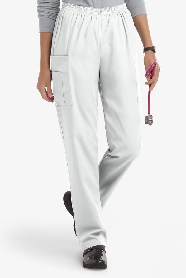 Pantal&oacute;n m&eacute;dico UA Best Buy con piernas rectas y 3 bolsillos para mujer - White - 1