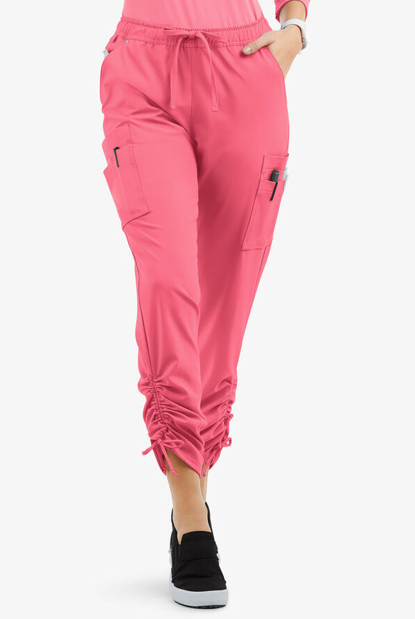Pantal&oacute;n m&eacute;dico Easy STRETCH Halle estilo jogger con piernas fruncidas y 11 bolsillos para mujer - Fiesta - 1