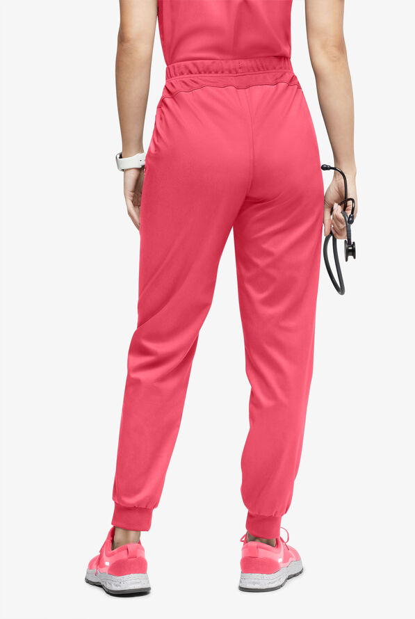 UA Exclusive Cherokee Workwear Revolution Women's 4-Pocket STRETCH Cargo Jogger Scrub Pants - Blushing Coral - 3