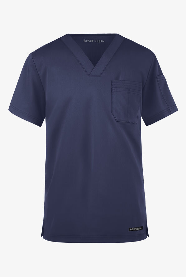 Advantage STRETCH Men's 4-Pocket V-Neck Scrub Top - Navy - 1