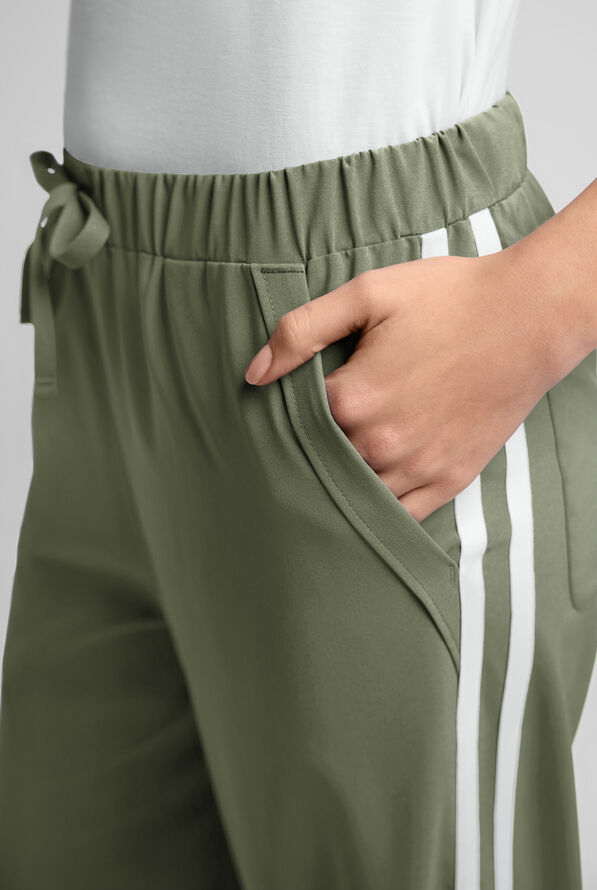 Easy STRETCH Women's Relaxed Fit Wide Leg Scrub Pant - Olive Leaf - 5