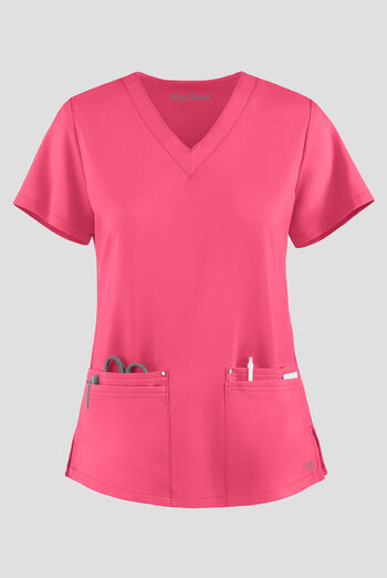 Blusa m&eacute;dica Easy STRETCH Lina con cuello en V ingleteado y 4 bolsillos para mujer