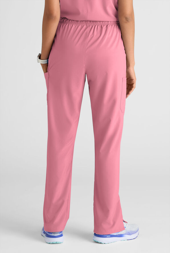Easy STRETCH Eden Women's 4-Pocket Drawstring Scrub Pants - Petite - Tea Rose - 2