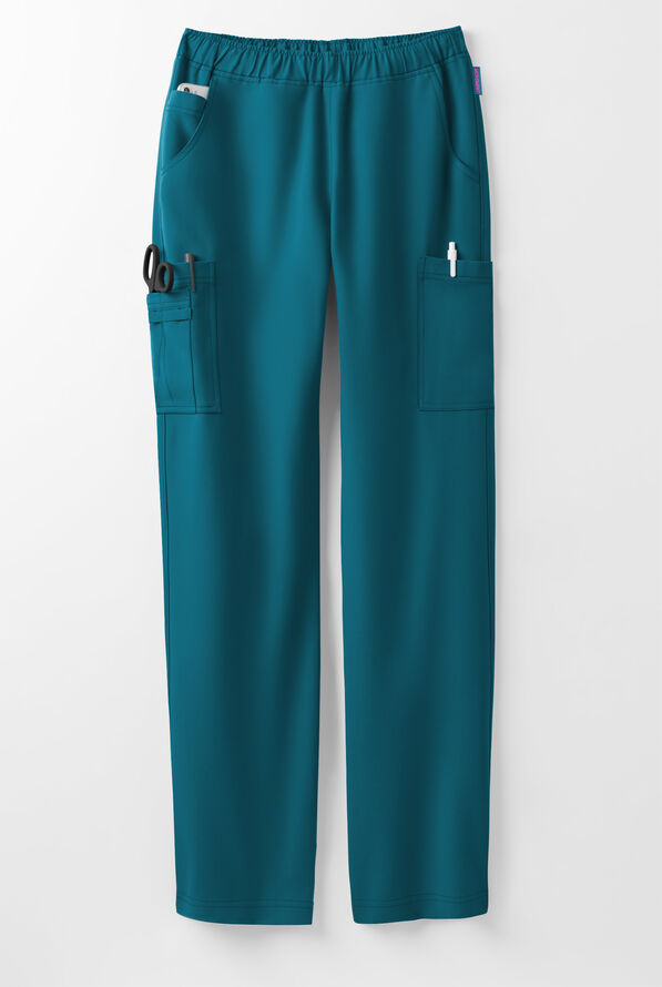 MOVEMENT by Butter-Soft Rigel Women's 9-Pocket Interior Drawstring STRETCH Scrub Pants - Caribbean Blue - 5