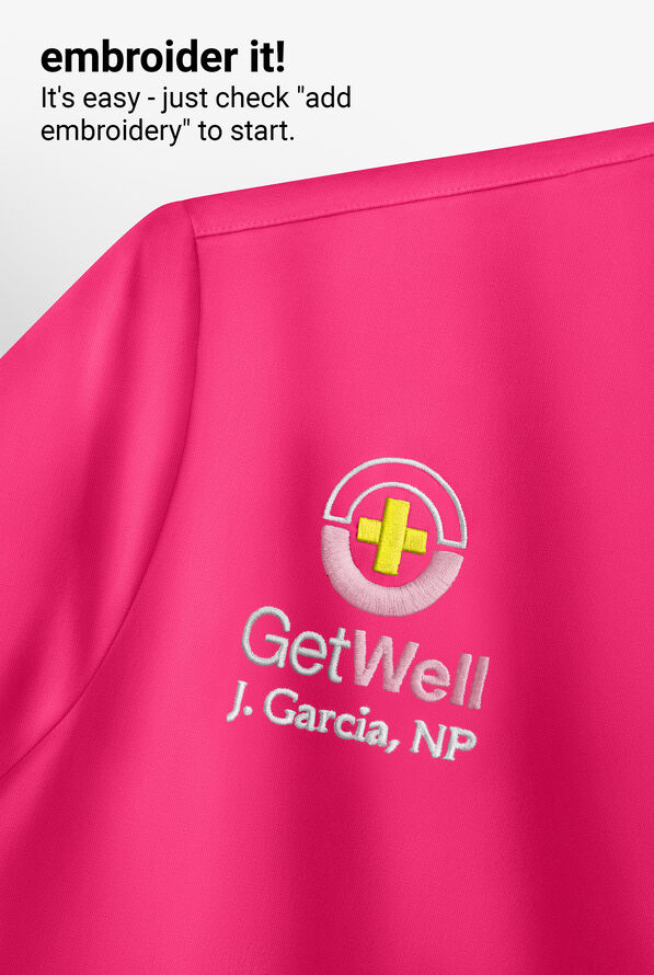 Blusa m&eacute;dica Grey's Anatomy Spandex Stretch Active con 1 bolsillo para mujer - Vibrance Pink - 5