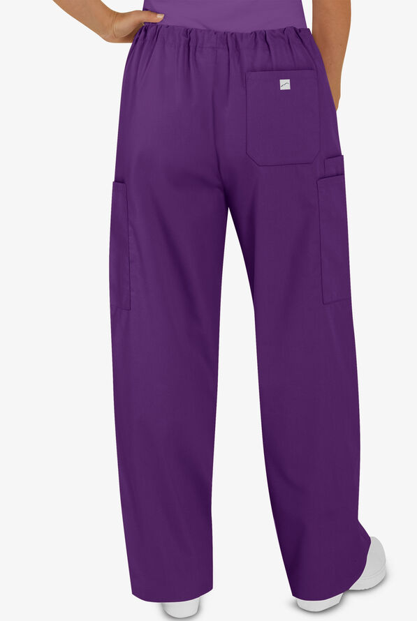 Butter-Soft Core Unisex 4-Pocket Drawstring Scrub Pants - Eggplant - 2
